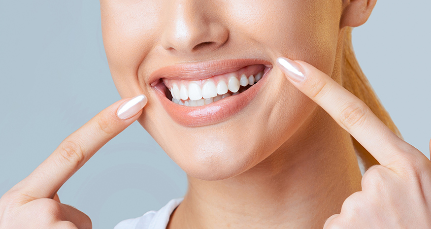 Bright smile following professional teeth whitening