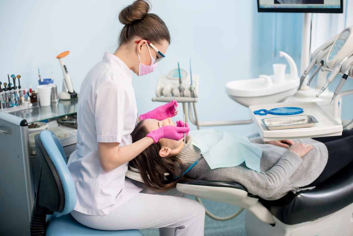 Professional dental examination and cleaning